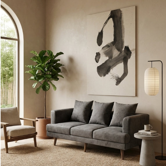 Kinami - Ajeg - Sofa 3 Seater Spica Anti Cakar / Sofa Untuk 3 Orang Gaya Japandi Minimalis Modern Empuk dan Santai - gambar 1