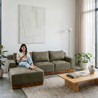 Kinami - Ajeg - Sofa 3 Seater Sudut Shizu Anti Cakar / Sofa 3 Dudukan Selonjoran & Lesehan Minimalis Modern / Kursi Empuk Ruang Tamu Aesthetic Gaya Japandi Minimalis Modern Empuk dan Santai Untuk 3 Orang  Waktunya bikin rumah makin aesthetic ala Pinterest