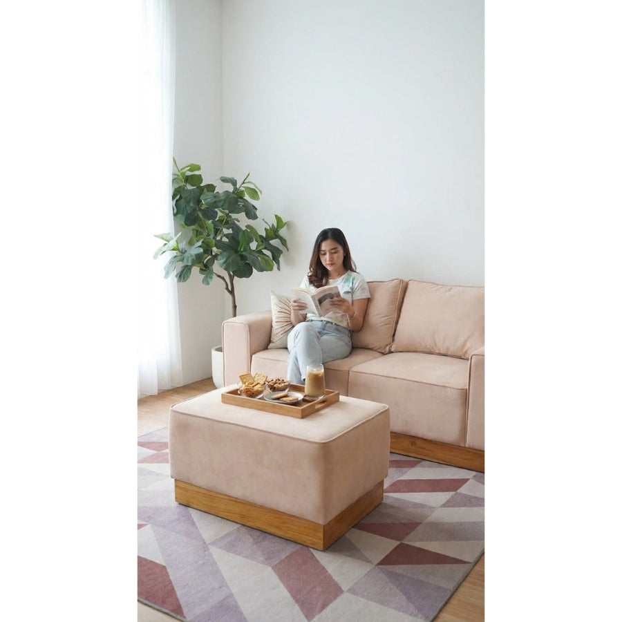 Kinami - Ajeg - Sofa 2 Seater Sudut New Shizu Anti Cakar / Sofa 2 Dudukan Minimalis Modern Empuk dan Santai Gaya Japandi - gambar 5
