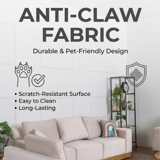 Kinami - Ajeg - Sofa Set 3-2-1 Seater Shizu Anti Cakar / Sofa Untuk Ruang Tamu Minimalis Modern / Kursi Empuk dan Santai Gaya Japandi - gambar 6