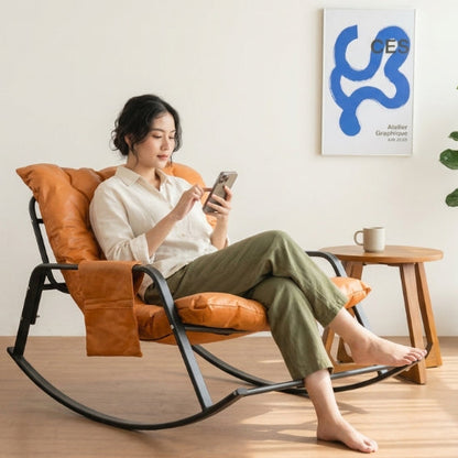 Kinami - Ajeg - Kursi Goyang Rocker Minimalis / Kursi Outdoor Untuk Balkon dan Teras Ruang Tamu - gambar 4