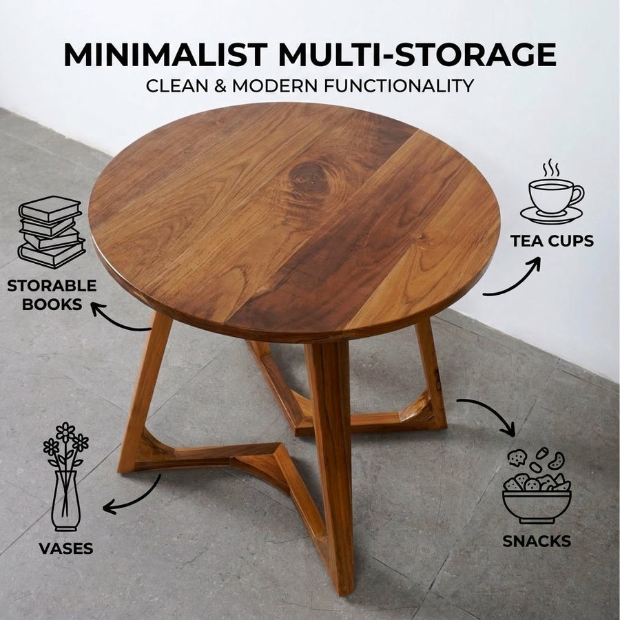 Kagumi - Ajeg - Meja Tamu Yui Bulat / Coffee Table Minimalis Modern - gambar 4