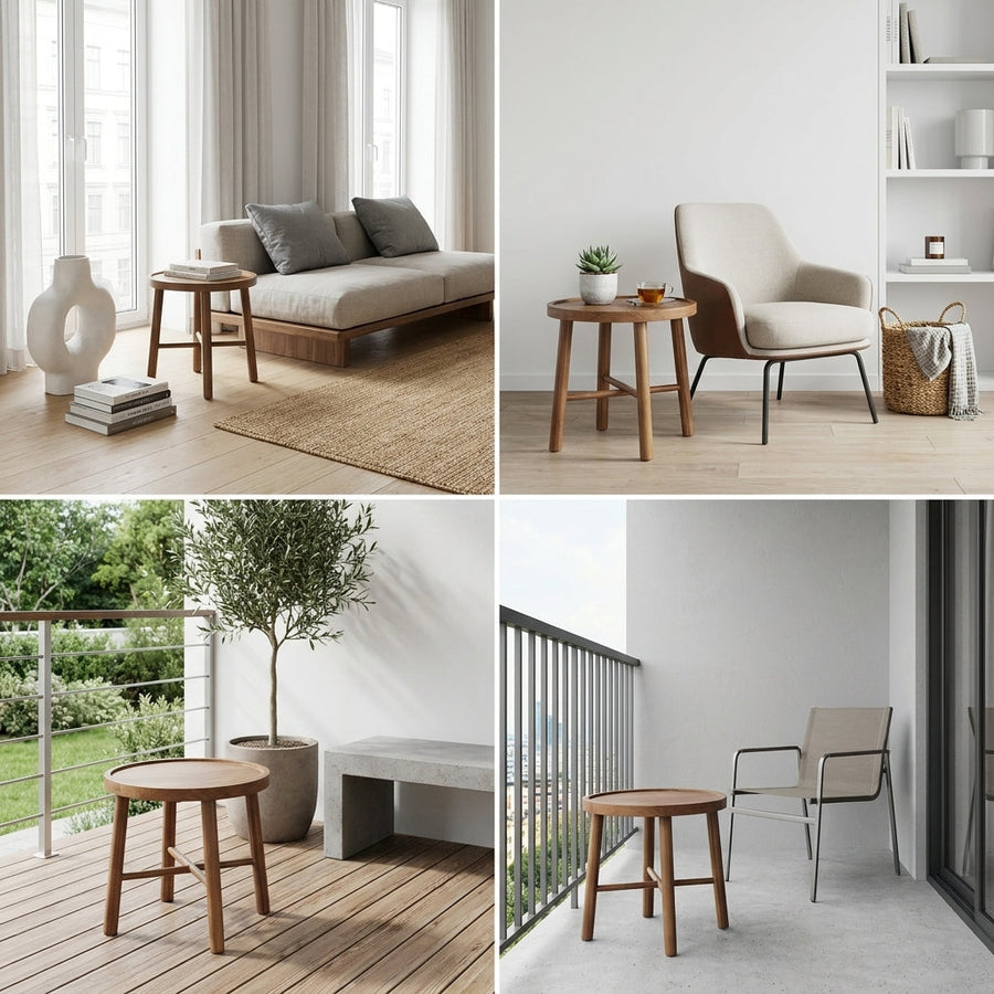 Kagumi - Ajeg - Meja Tamu Seina Bulat / Coffee Table Minimalis Modern - gambar 5