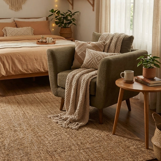 Kinami - Ajeg - Sofa 1 Seater Aiko Anti Cakar / Sofa 1 Dudukan Minimalis Modern / Kursi Ruang Tamu Aesthetic Ergonomis - gambar 5