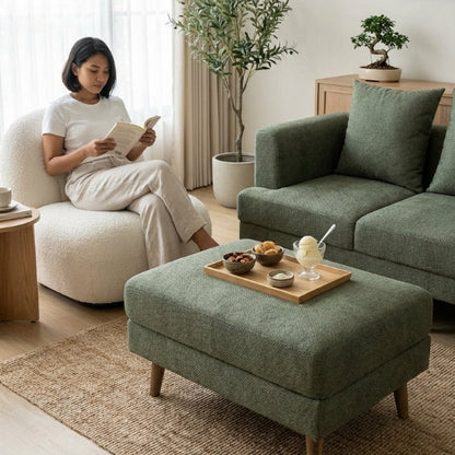 Kinami - Ajeg - Sofa 3 Seater Sudut Spica Anti Cakar / Sofa Untuk 3 Orang Gaya Japandi Minimalis Modern Empuk dan Santai - gambar 6