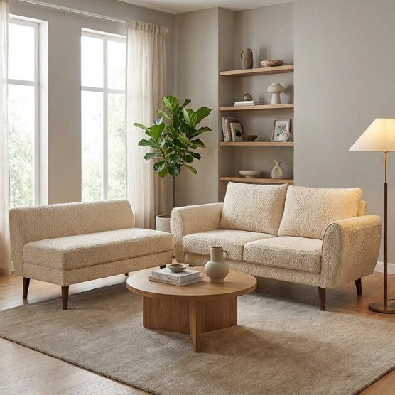Kinami - Ajeg - Sofa 2 Seater Sudut Kobe Variasi Anti Cakar / Sofa 2 Dudukan Selonjoran dan Lesehan Minimalis Modern / Kursi Empuk Ruang Tamu Aesthetic Gaya Japandi Minimalis Modern Empuk dan Santai Untuk 2 Orang - gambar 4