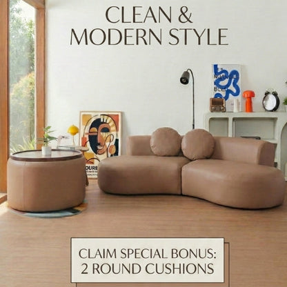 Kinami - Ajeg - Sofa 2 Seater Modular Curvy Yori / Sofa Untuk 2 Orang Desain Mewah Modern Minimalis / Sofa 2 Dudukan Lepasan Full Busa Untuk Selonjoran - gambar 2