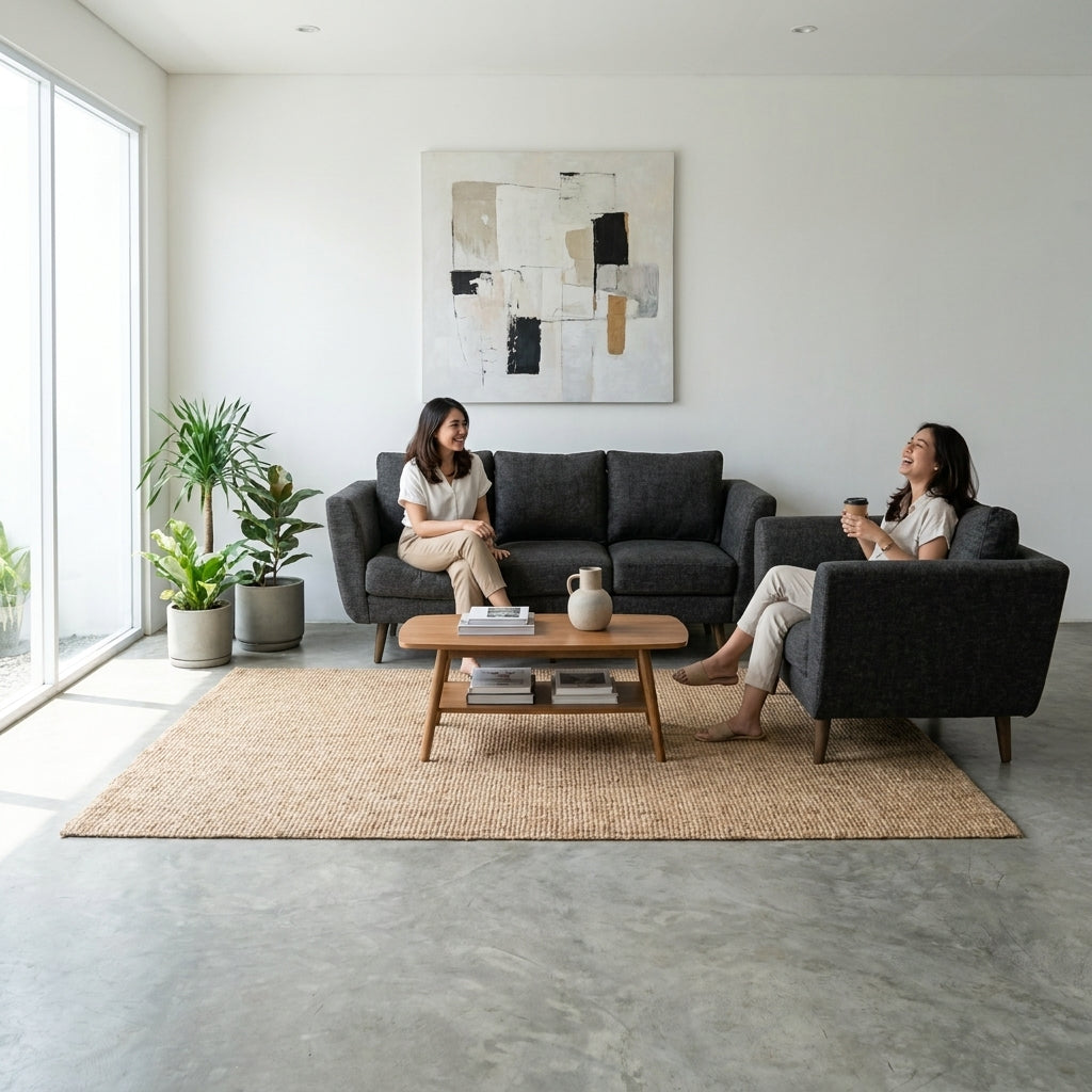 Kinami - Ajeg - Sofa Set 3-1 Seater Aiko Anti Cakar / Sofa Minimalis Modern Empuk dan Santai Gaya Japandi - gambar 6