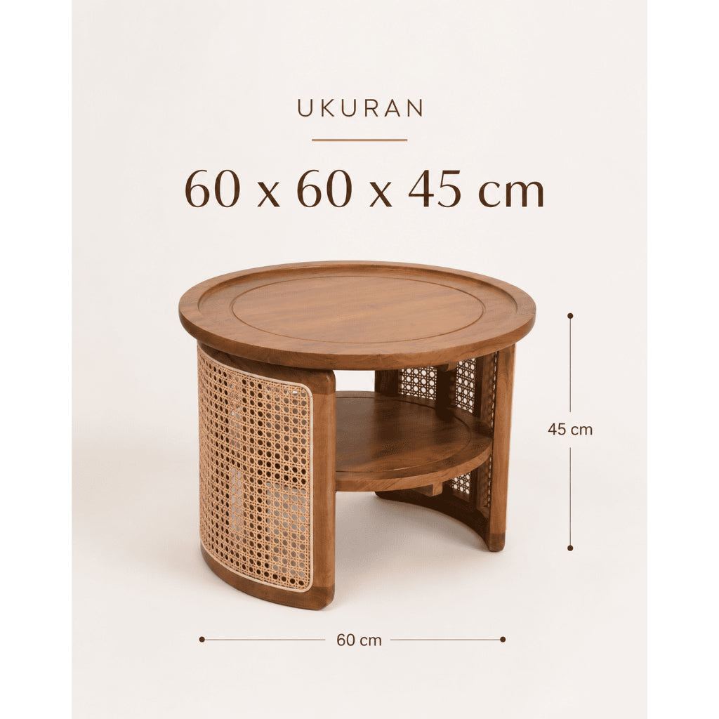 Kagumi - Ajeg - Meja Tamu Gina Bulat / Coffee Table Minimalis Modern - gambar 3