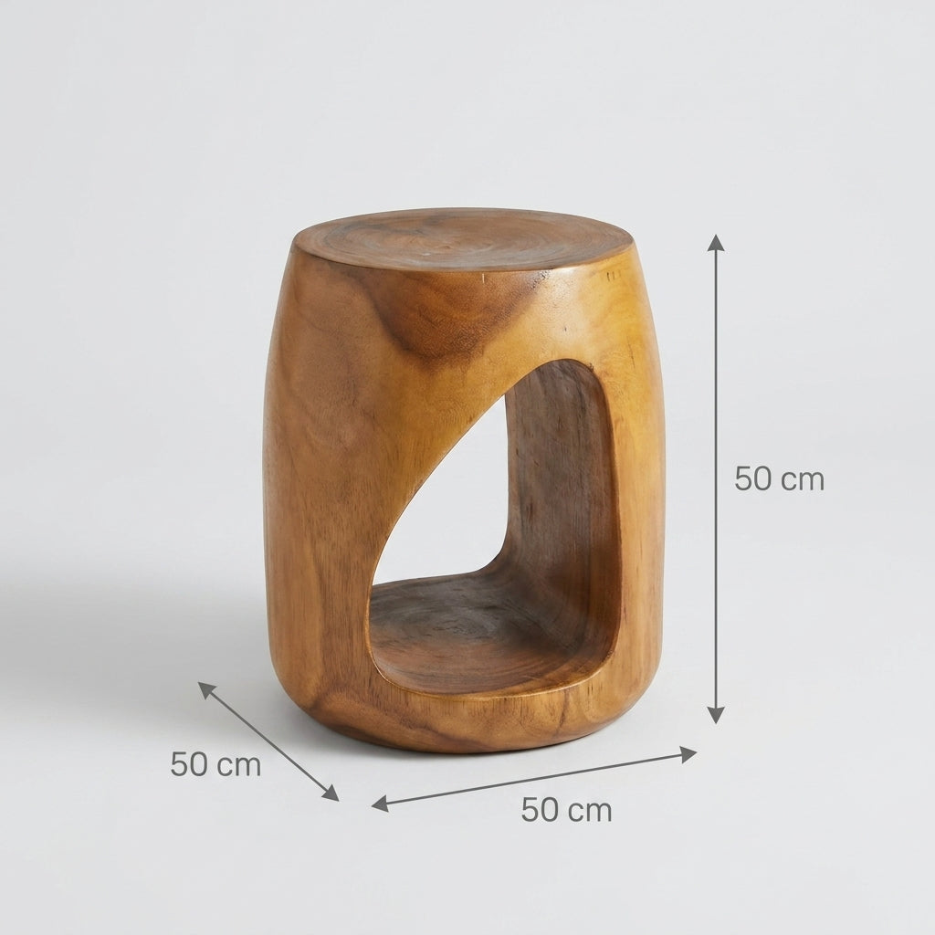 Kinami - Ajeg - Stool Storage Kayu / Kursi Bulat Penyimpanan Multifungsi / Bangku Untuk Tempat Duduk - gambar 4