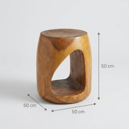 Kinami - Ajeg - Stool Storage Kayu / Kursi Bulat Penyimpanan Multifungsi / Bangku Untuk Tempat Duduk - gambar 4