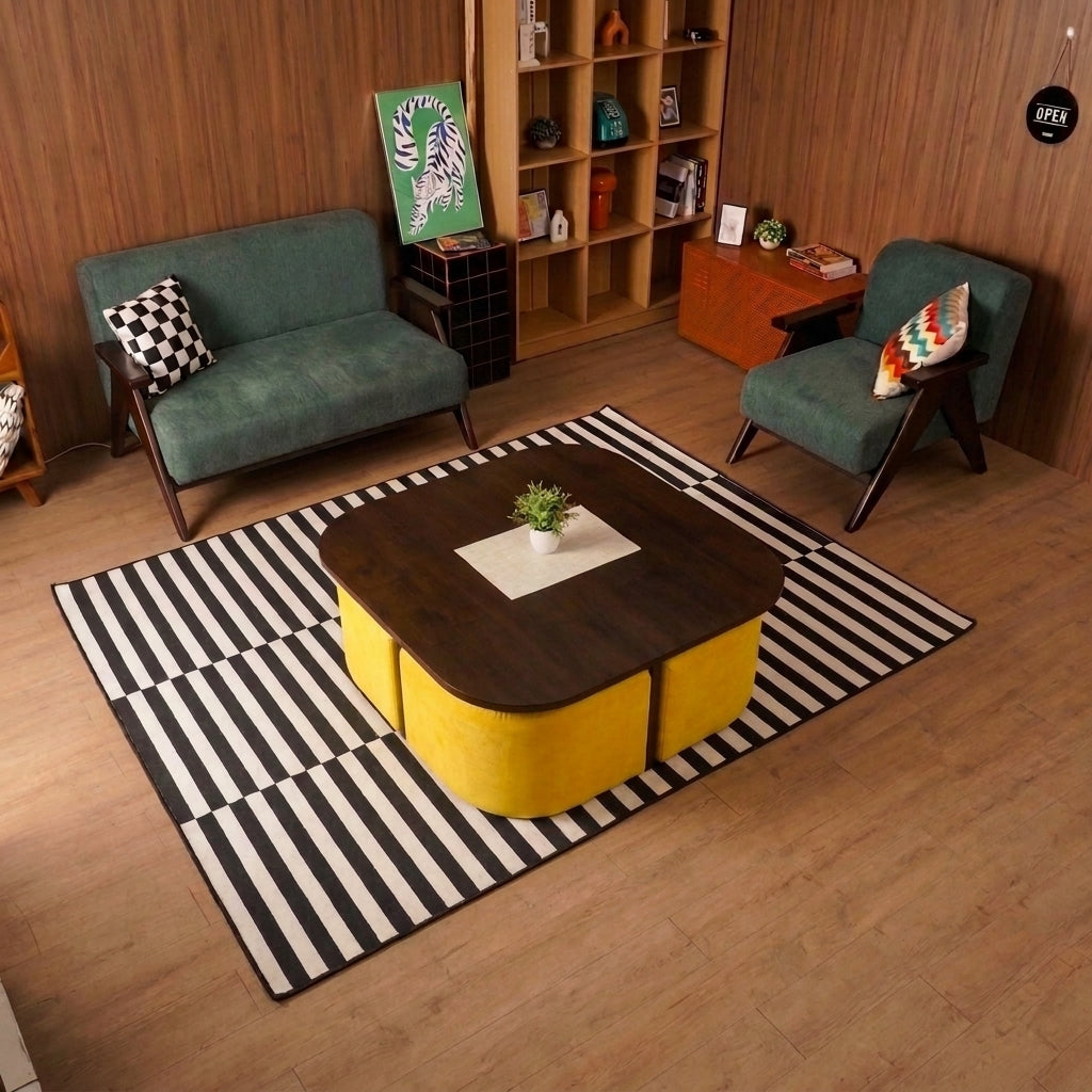 Meja Tamu Moana + Set 4 Stool