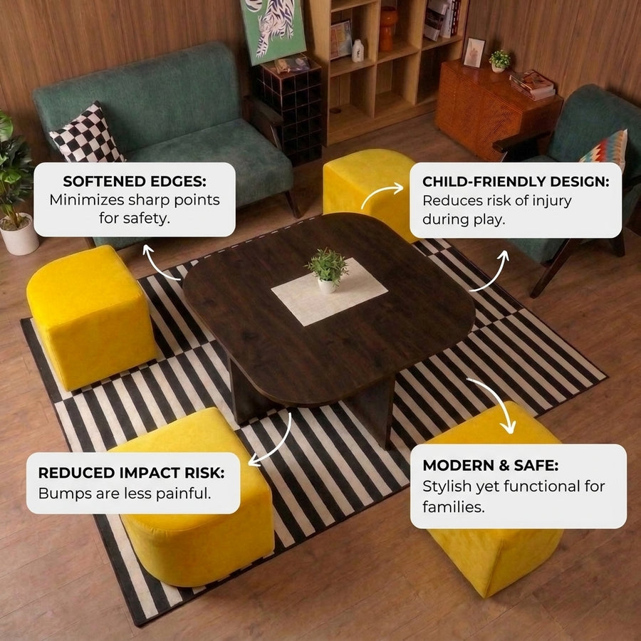 Meja Tamu Moana + Set 4 Stool