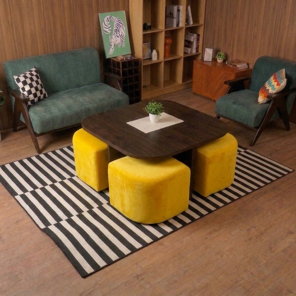 Meja Tamu Moana + Set 4 Stool