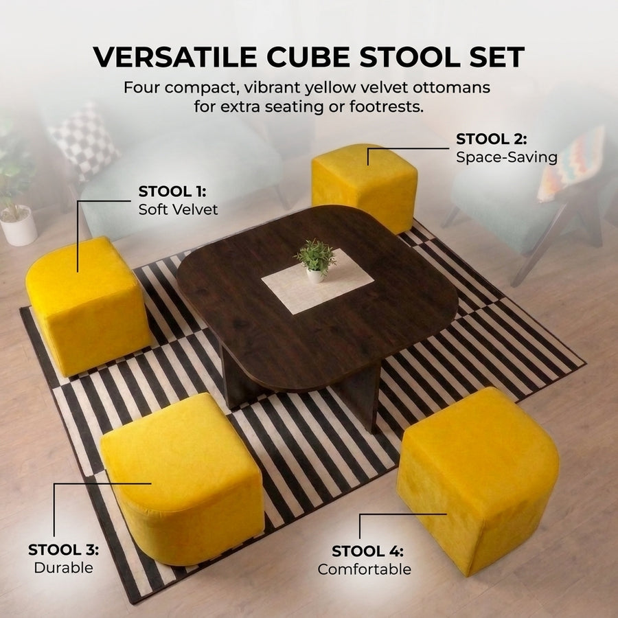 Meja Tamu Moana + Set 4 Stool