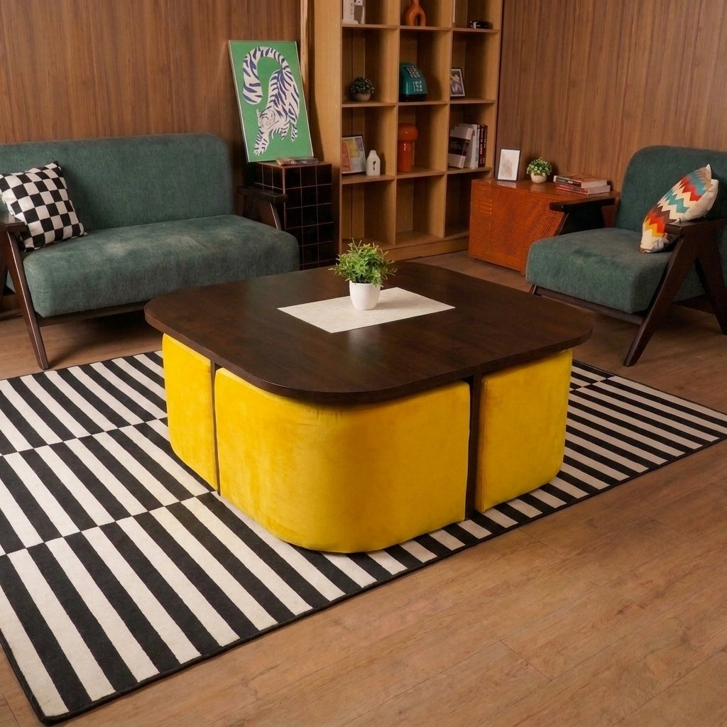 Meja Tamu Moana + Set 4 Stool