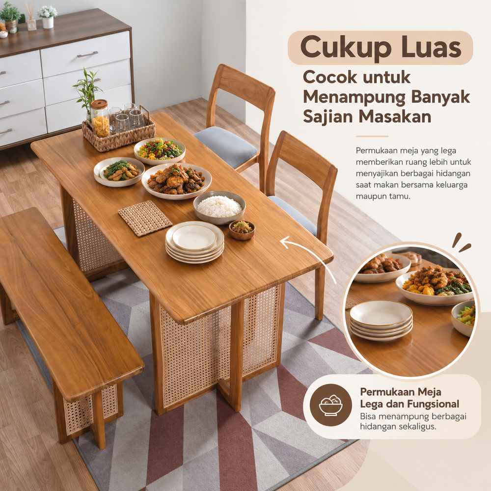 Set Meja Makan Rumi gambar 2