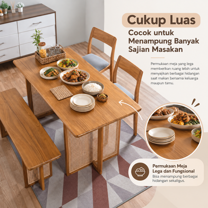 Set Meja Makan Rumi gambar 2